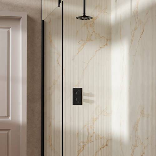 Additional image for Design Shower Set 1,  200mm Head & Ceiling Arm (Slate).