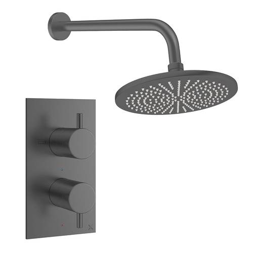 Additional image for Design Shower Set 1,  300mm Head & Wall Arm (Slate).