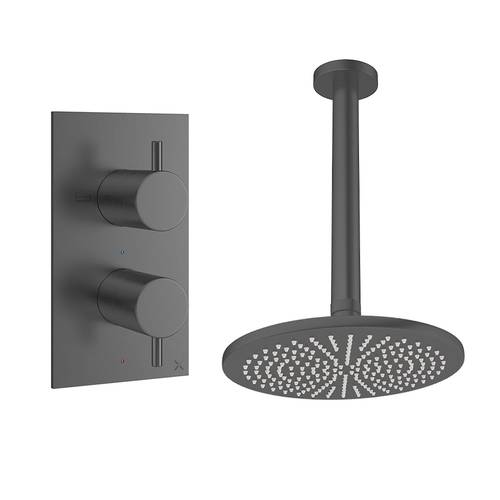 Additional image for Design Shower Set 1,  300mm Head & Ceiling Arm (Slate).