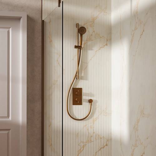 Additional image for Design Shower Set 2,  Valve & Slide Rail Kit (Brushed Bronze).