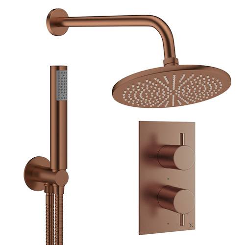 Additional image for Design Shower Set 3,  300mm Head & Handset (Brushed Bronze).
