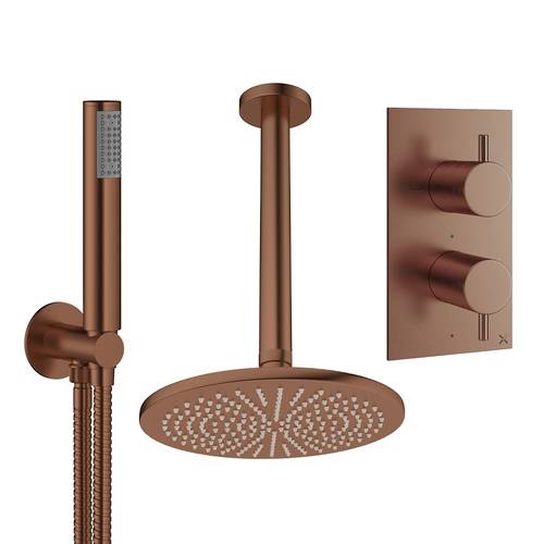 Additional image for Design Shower Set 3,  300mm Head & Handset (Brushed Bronze).