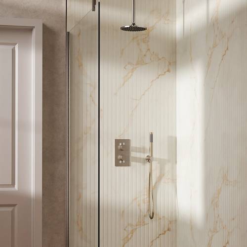 Additional image for Design Shower Set 3,  200mm Head & Handset (Brushed Nickel).