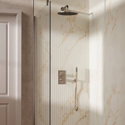Additional image for Design Shower Set 3,  300mm Head & Handset (Brushed Nickel).