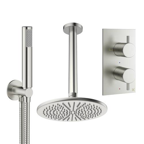 Additional image for Design Shower Set 3,  300mm Head & Handset (Brushed Nickel).