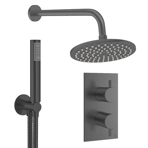 Additional image for Design Shower Set 3,  200mm Head & Handset (Slate).