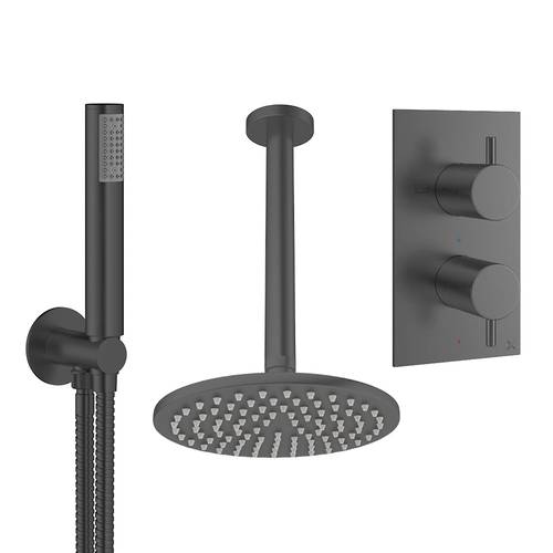 Additional image for Design Shower Set 3,  200mm Head & Handset (Slate).