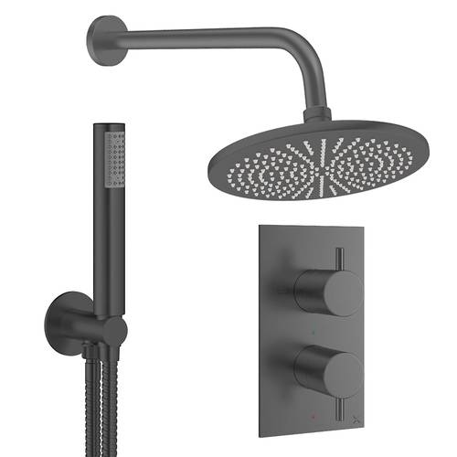 Additional image for Design Shower Set 3,  300mm Head & Handset (Slate).