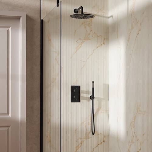 Additional image for Design Shower Set 3,  300mm Head & Handset (Slate).