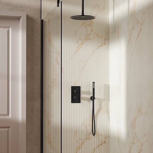 Additional image for Design Shower Set 3,  300mm Head & Handset (Slate).