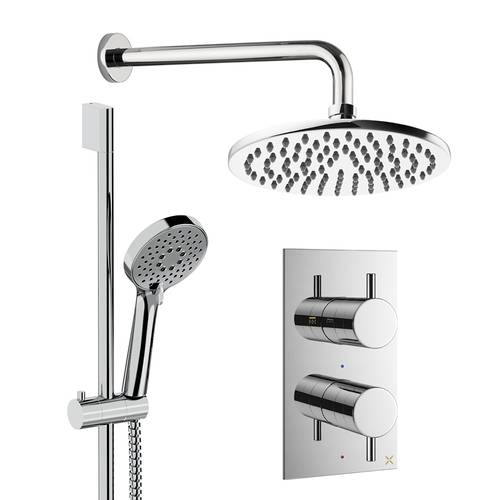 Additional image for Design Shower Set 4, 200mm Wall Head & Slide Rail (Chrome).