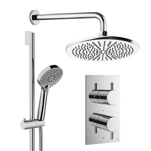 Additional image for Design Shower Set 4, 300mm Wall Head & Slide Rail (Chrome).