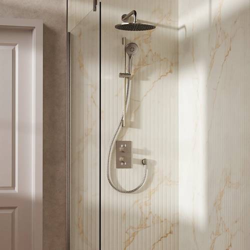 Additional image for Design Shower Set 4, 300mm Wall Head & Slide Rail (Chrome).
