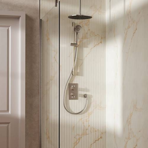 Additional image for Design Shower Set 4, 300mm Ceiling Head & Slide Rail (Chrome).