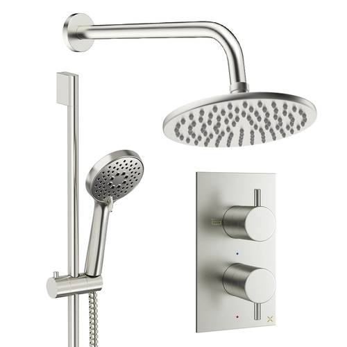 Additional image for Design Shower Set 4, 200mm Wall Head & Slide Rail (Brushed Nickel).