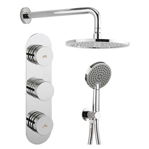 Additional image for Central Thermostatic Shower Valve With Head, Arm & Handset.
