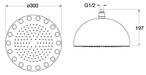 Additional image for Dynamo Round Shower Head & LED Lights (300mm).