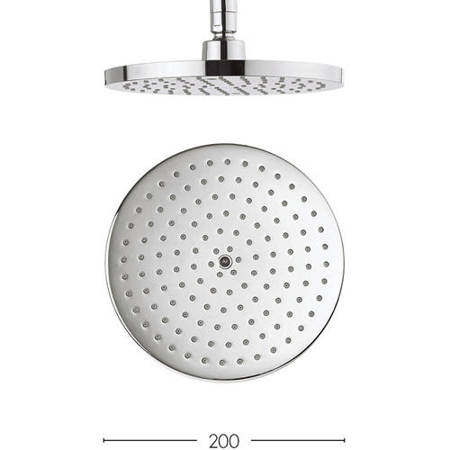 Additional image for Round Shower Head 200mm (Chrome).