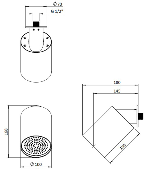 Additional image for Single Mode Shower Head (Matt Black).