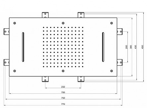 Additional image for Multifunction Shower Head With LEDs 380x700mm.