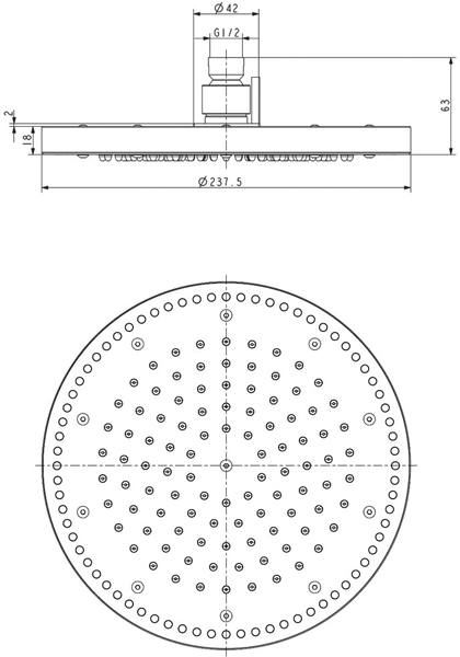 Additional image for Rio Blue LED Shower Head (240mm diameter).