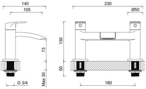 Additional image for Basin & Bath Filler Tap Pack (Chrome).