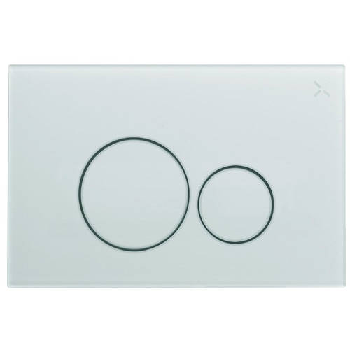 Additional image for Flush Plate With Dual Buttons (Ice White Glass).