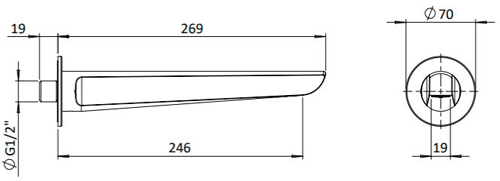 Additional image for Bath Spout (Chrome).