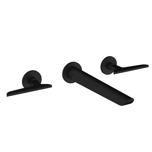 Additional image for Wall Mounted Basin Mixer Tap (3 Hole, M Black).