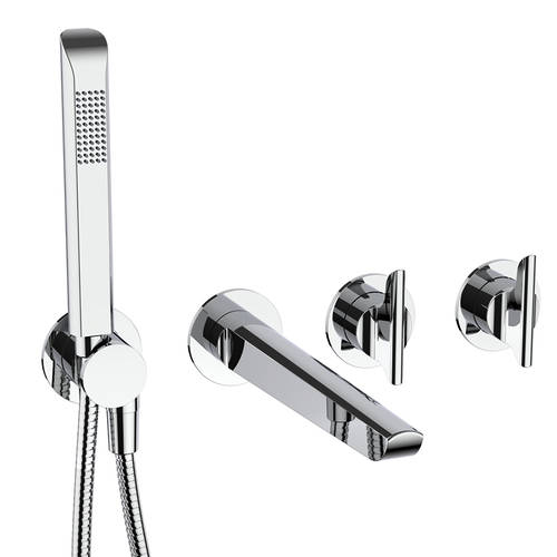 Additional image for Shower Valve With Spout & Kit (2 Outlets, Chrome).