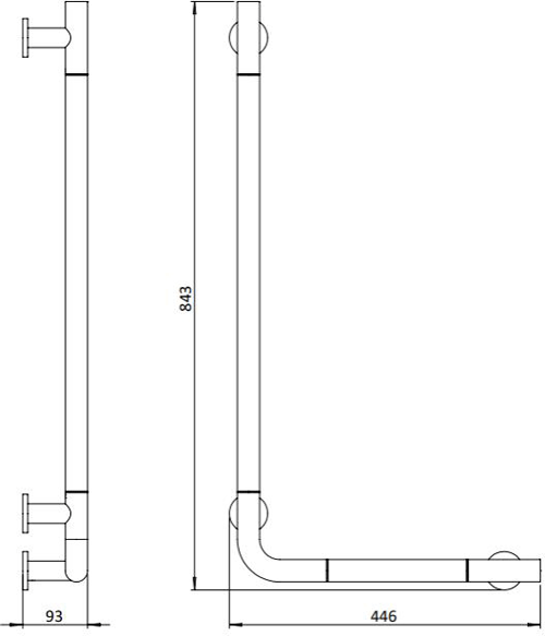 Additional image for Right Angled Grab Bar (Brushed Brass).