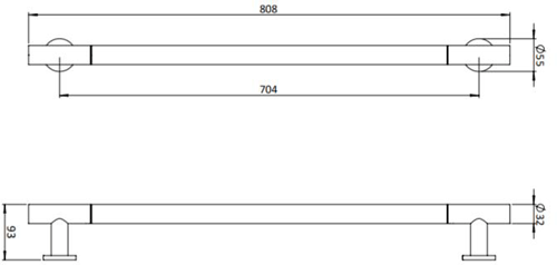 Additional image for Straight Grab Bar 800mm (Chrome).