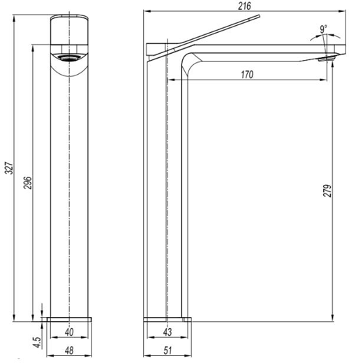 Additional image for Tall Basin Mixer Tap (Slate).