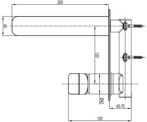 Additional image for Wall Mounted Basin Mixer Tap (Slate).