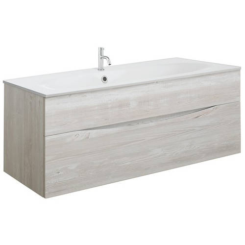 Additional image for Vanity Unit With White Cast Basin (1000mm, Nordic Oak, 1TH).