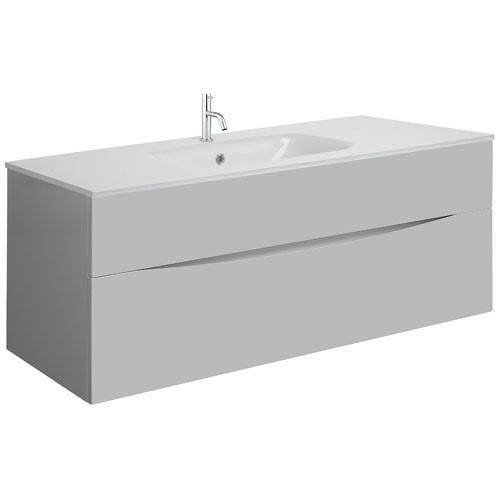 Additional image for Vanity Unit With White Glass Basin (1000mm, Storm Grey, 1TH).