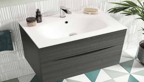 Additional image for Vanity Unit With White Cast Basin (1000mm, Steelwood, 1TH).