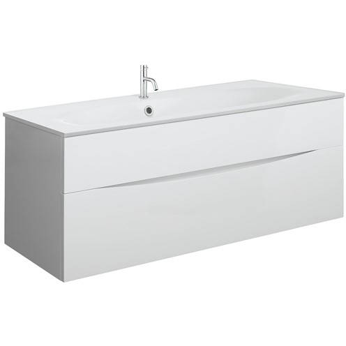 Additional image for Vanity Unit With White Cast Basin (1000mm, White Gloss, 1TH).