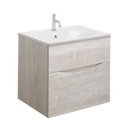 Additional image for Vanity Unit With White Cast Basin (500mm, Nordic Oak, 1TH).