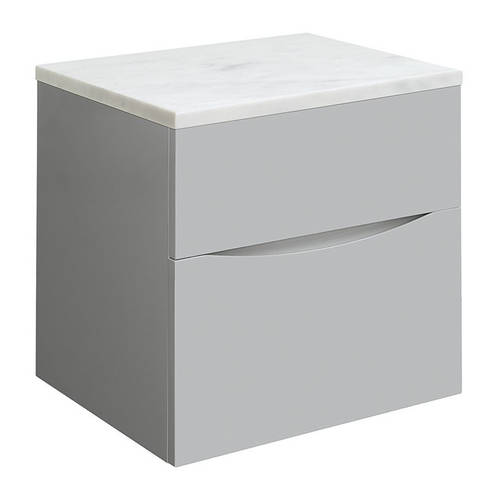 Additional image for Vanity Unit With Marble Worktop (500mm, Storm Grey).