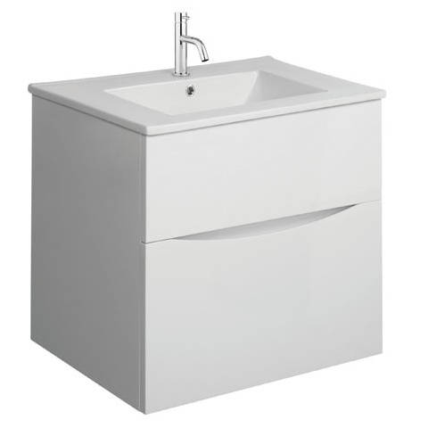 Additional image for Vanity Unit With Ceramic Basin (500mm, White Gloss, 1TH).