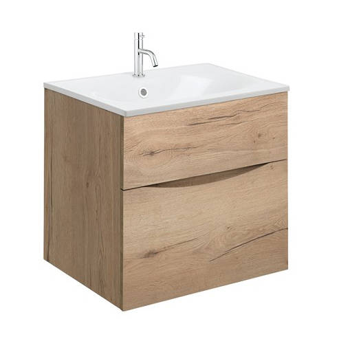 Additional image for Vanity Unit With White Cast Basin (500mm, Windsor Oak, 1TH)