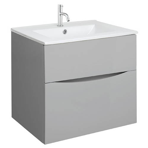 Additional image for Vanity Unit With Ceramic Basin (600mm, Storm Grey, 1TH).