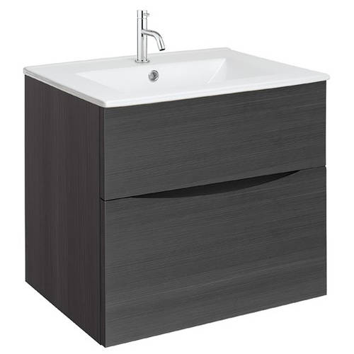Additional image for Vanity Unit With Ceramic Basin (600mm, Steelwood, 1TH).