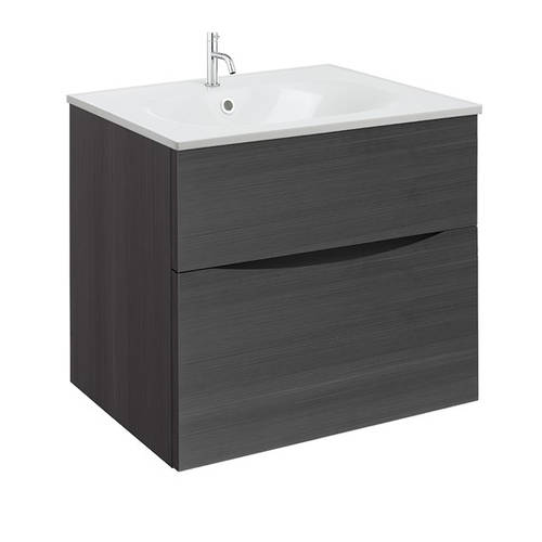 Additional image for Vanity Unit With White Cast Basin (600mm, Steelwood, 1TH).