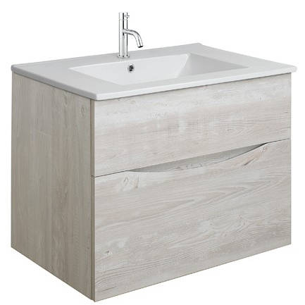 Additional image for Vanity Unit With Ceramic Basin (700mm, Nordic Oak, 1TH).