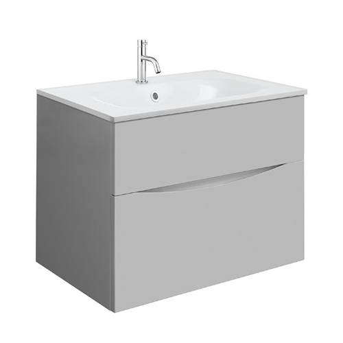 Additional image for Vanity Unit With White Cast Basin (700mm, Storm Grey, 1TH).
