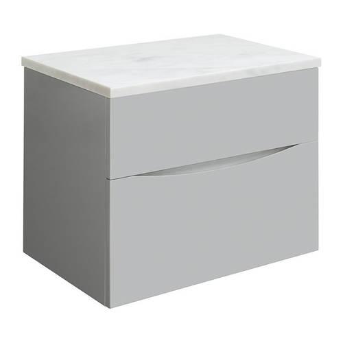 Additional image for Vanity Unit With Marble Worktop (700mm, Storm Grey).