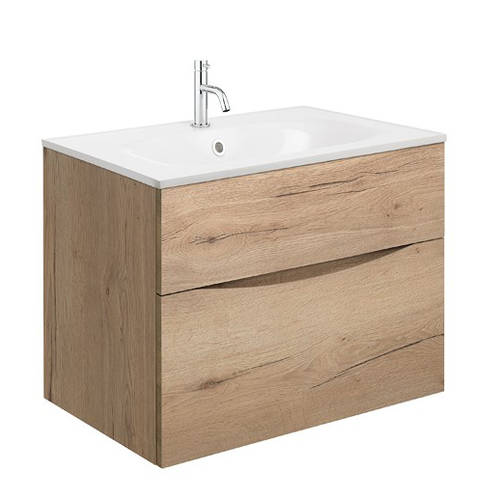 Additional image for Vanity Unit With White Cast Basin (700mm, Windsor Oak, 1TH)