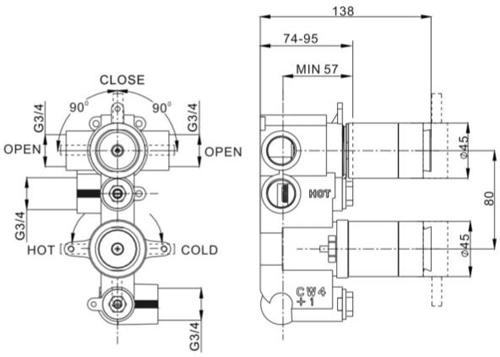 Additional image for 2 Outlet 2 Handle Shower Bundle (Matt Black).